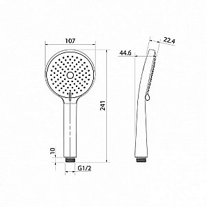 Душевая лейка Iddis Ray RAY3F0Bi18 черная купить в интернет-магазине сантехники Sanbest