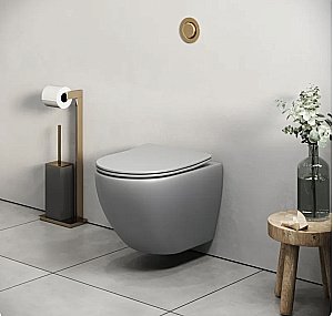 Унитаз подвесной Grossman Color GR-4455GLMS безободковый, с крышкой микролифт, матовый светло-серый купить в интернет-магазине Sanbest