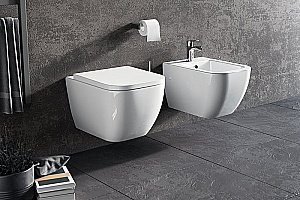 Унитаз подвесной Excellent Ness CENL.3509.500.WH безободковый, с крышкой микролифт купить в интернет-магазине Sanbest