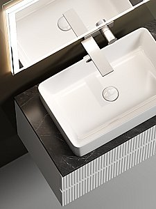 Тумба с раковиной Sancos SNOB T 80 со столешницей, белая матовый для ванной в интернет-магазине Sanbest