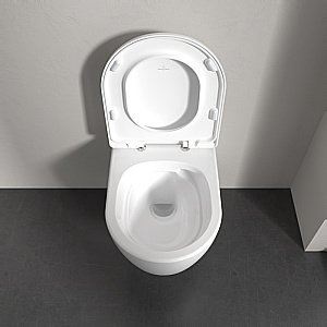 Унитаз подвесной Villeroy&Boch Skyla 5656CL01 альпийский белый, с крышкой микролифт, безободковый, слив-торнадо купить в интернет-магазине Sanbest