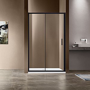 Душевая дверь Vincea Garda 125 VDS-1G125CLB стекло прозрачное/профиль черный купить в интернет-магазине Sanbest