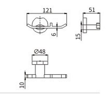 Крючок CeramaLux Loft 53901B хром купить в интернет-магазине сантехники Sanbest