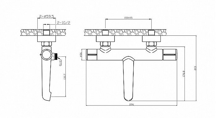 Набор смесителей Agger Slim A2231100 хром купить в интернет-магазине сантехники Sanbest