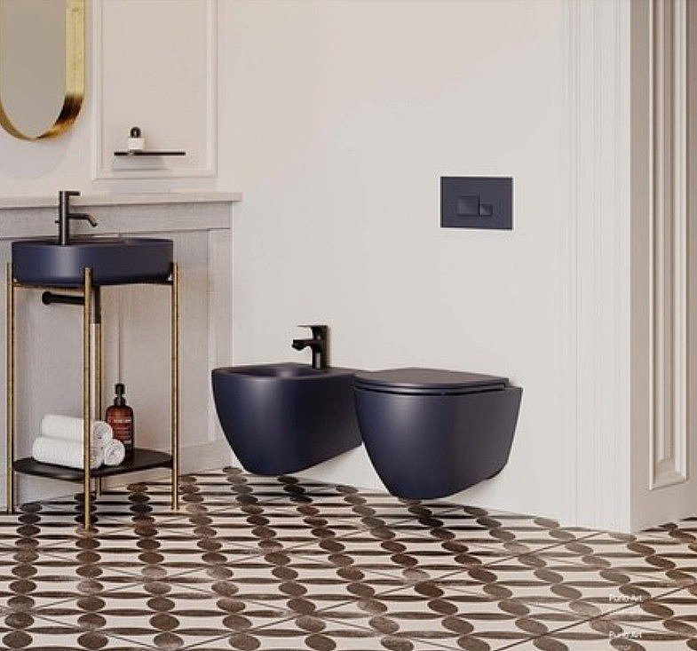 Унитаз подвесной Isvea Infinity 10NF02001SV-2Z синий матовый, безободковый купить в интернет-магазине Sanbest