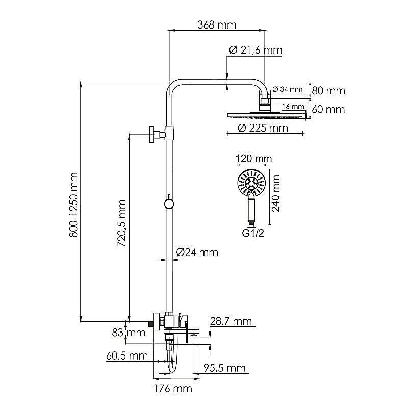 Душевая система WasserKraft Mindel 8500 SET2631 белый Soft-touch купить в интернет-магазине сантехники Sanbest