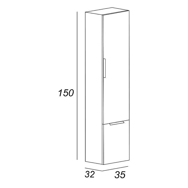 Пенал подвесной Cezares URBAN 55182 35 Frassino scuro для ванной в интернет-магазине сантехники Sanbest