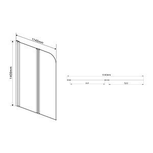 Шторка для ванны Vincea VSB 114x140 купить в интернет-магазине Sanbest