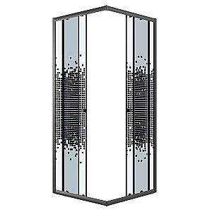 Душевой уголок Niagara Eco NG-1009-14QBLACK 90х90 профиль черный/стекло мозаика купить в интернет-магазине Sanbest