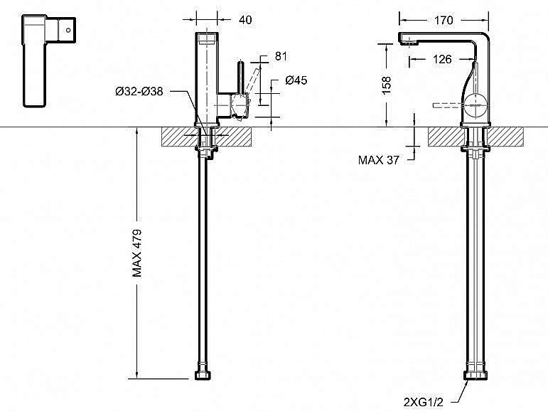 Смеситель для раковины Bravat ARC F16061C-2-ENG купить в интернет-магазине сантехники Sanbest