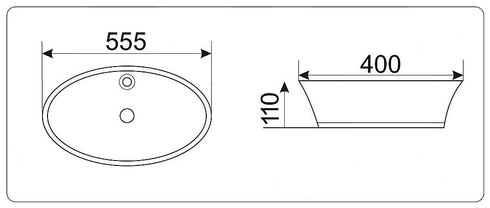 Раковина накладная Ceramalux N 55,5 9436 белая купить в интернет-магазине Sanbest