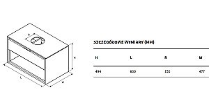 Тумба с раковиной Excellent TUTO MLEX.0102.600.GRBL 60 серый/дуб для ванной в интернет-магазине Sanbest
