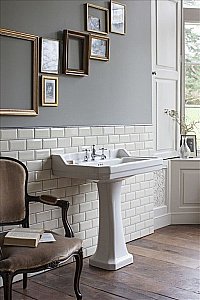 Раковина на пьедестале Burlington Edwardian 62 B5 3TH-P1 белая купить в интернет-магазине Sanbest