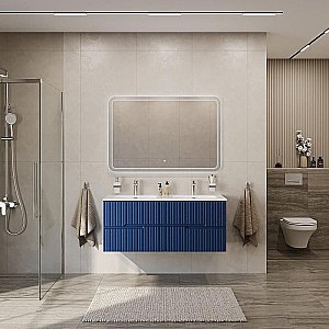 Тумба с раковиной Cezares DUET-N 120 DUET-N-1200-4C-SO-2-SPF-P сапфир для ванной в интернет-магазине Sanbest