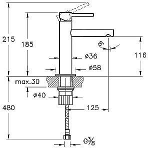 Смеситель для раковины Vitra ORIGIN A4255626 купить в интернет-магазине сантехники Sanbest