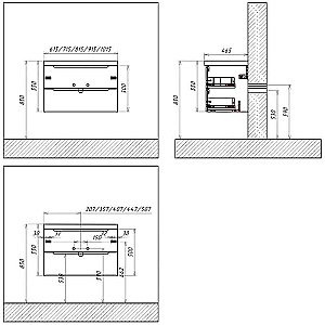 Тумба с раковиной Belbagno ETNA 71 RN орех для ванной в интернет-магазине Sanbest