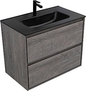 Тумба с раковиной Aquanet Милан 336374/329255 80 дуб рошелье для ванной в интернет-магазине Sanbest