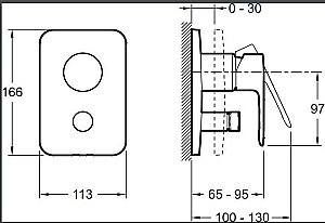 Встраиваемый смеситель для душа Jacob Delafon MODULO E98714-CP купить в интернет-магазине сантехники Sanbest