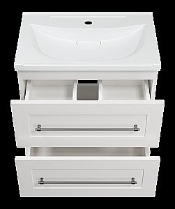 Тумба с раковиной Misty Марта - 60 П-Мрт09060-011Пр белая для ванной в интернет-магазине Sanbest