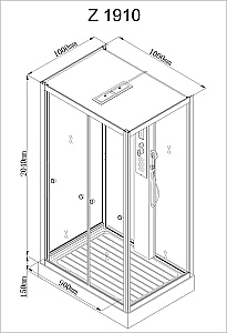 Душевая кабина AvaCan Z Серия Z1910LEDMT 100х100 с гидромассажем, с подсветкой купить в интернет-магазине Sanbest