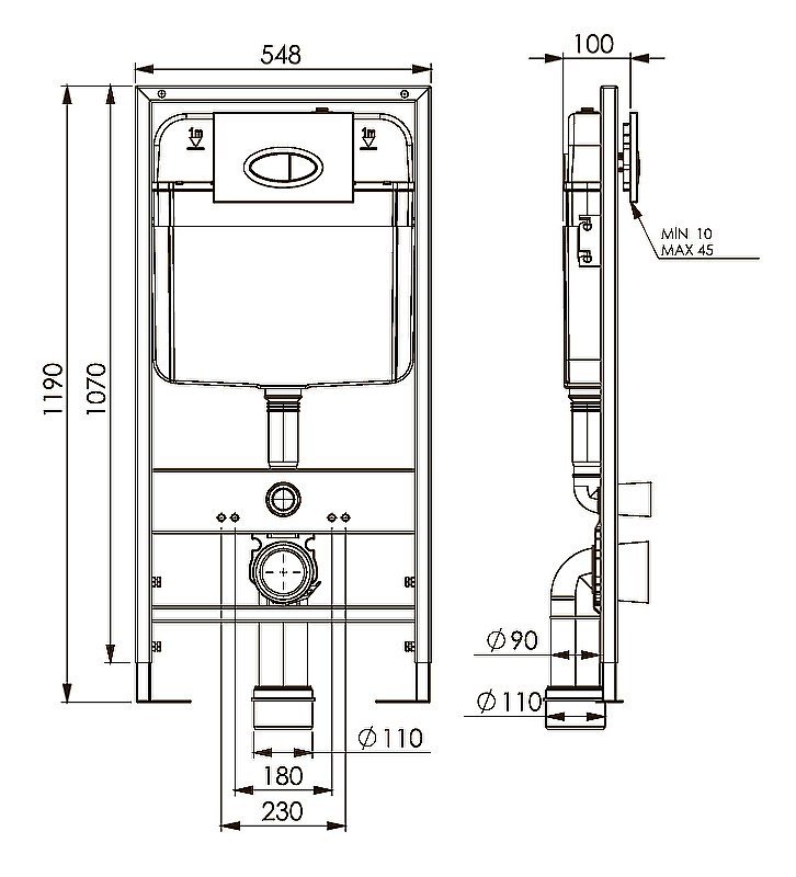 Инсталляция для унитаза Boheme 666 без кнопки купить в интернет-магазине сантехники Sanbest