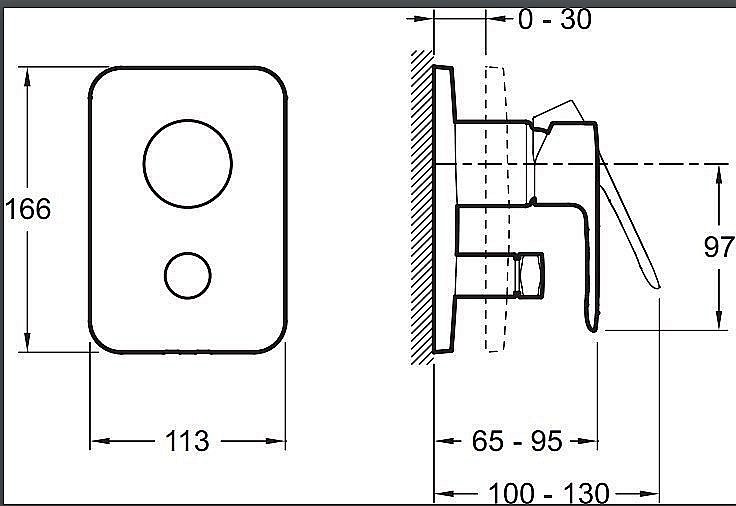 Встраиваемый смеситель для душа Jacob Delafon MODULO E98714-CP купить в интернет-магазине сантехники Sanbest