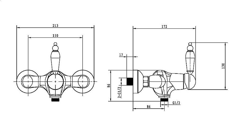 Смеситель для душа Boheme Cristal 284-CRST купить в интернет-магазине сантехники Sanbest