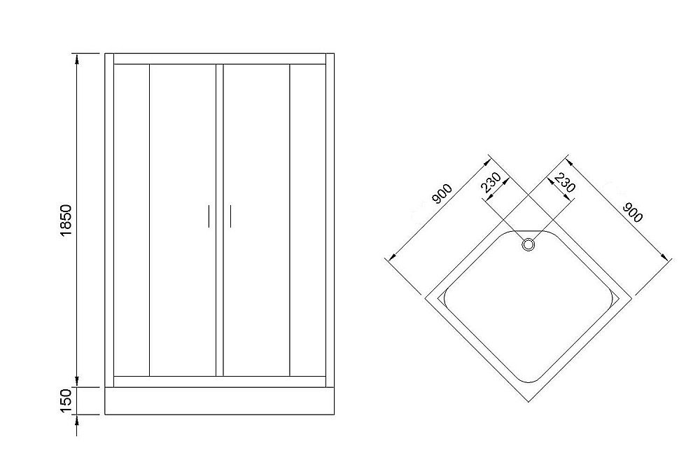 Душевой уголок Royal Bath RB90HP-Т-BL 90х90 прозрачный купить в интернет-магазине Sanbest