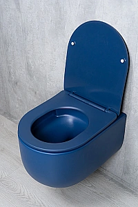 Унитаз подвесной GID Tr2133TF-BUM 62301Y безободковый, слив торнадо, с крышкой микролифт, синий матовый купить в интернет-магазине Sanbest