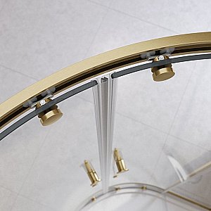 Душевой уголок Cezares Relax 120x90 RELAX-304-RH-2-120/90-C-BORO стекло прозрачное/профиль матовое брашированное золото купить в интернет-магазине Sanbest