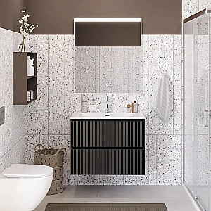 Тумба с раковиной BelBagno UNO-MINI 80 темно-серая матовая для ванной в интернет-магазине Sanbest