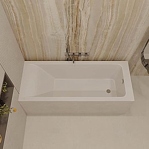 Ванна из искусственного камня Veconi Solita SLT18080 180х80 белая купить в интернет-магазине Sanbest