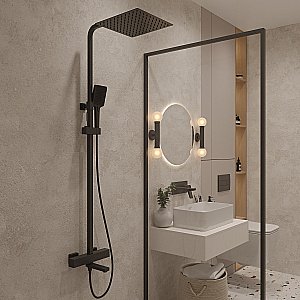 Душевая система Oliveeka D OL-739901-MB черная матовая купить в интернет-магазине сантехники Sanbest