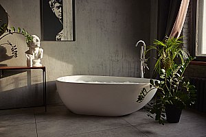 Ванна из искусственного камня Marmo Bagno Венеция 170х84 MB-VN170-85 белая купить в интернет-магазине Sanbest