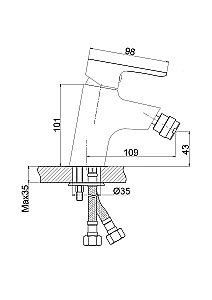 Смеситель для биде Cersanit CERSANIA 63033 купить в интернет-магазине сантехники Sanbest