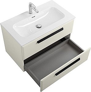 Тумба с раковиной Cezares ECO-CER-N 80 ECO-CER-N-800-2C-SO-AS-P альпака брашированная для ванной в интернет-магазине Sanbest