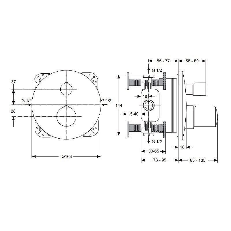 Термостат Ideal Standard Melange A4891AA купить в интернет-магазине сантехники Sanbest