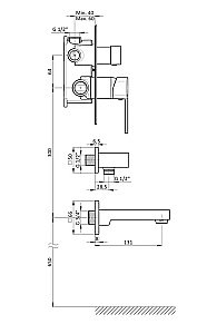Смеситель для душа GPD Pedra Colored MCA160-S черный купить в интернет-магазине сантехники Sanbest