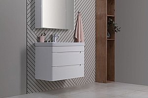 Тумба с раковиной Aquanet София 274002 80 белый глянец для ванной в интернет-магазине Sanbest