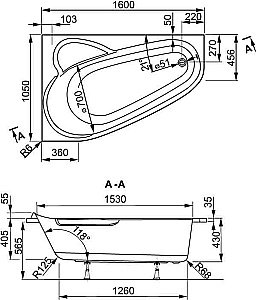 Ванна акриловая Vagnerplast Selena 160x105 купить в интернет-магазине Sanbest