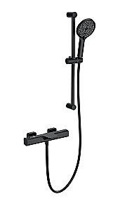 Смеситель для ванны с душевым гарнитуром и термостатом WONZON & WOGHAND Plate, Черный матовый (WW-C2017-A-MB) купить в интернет-магазине сантехники Sanbest