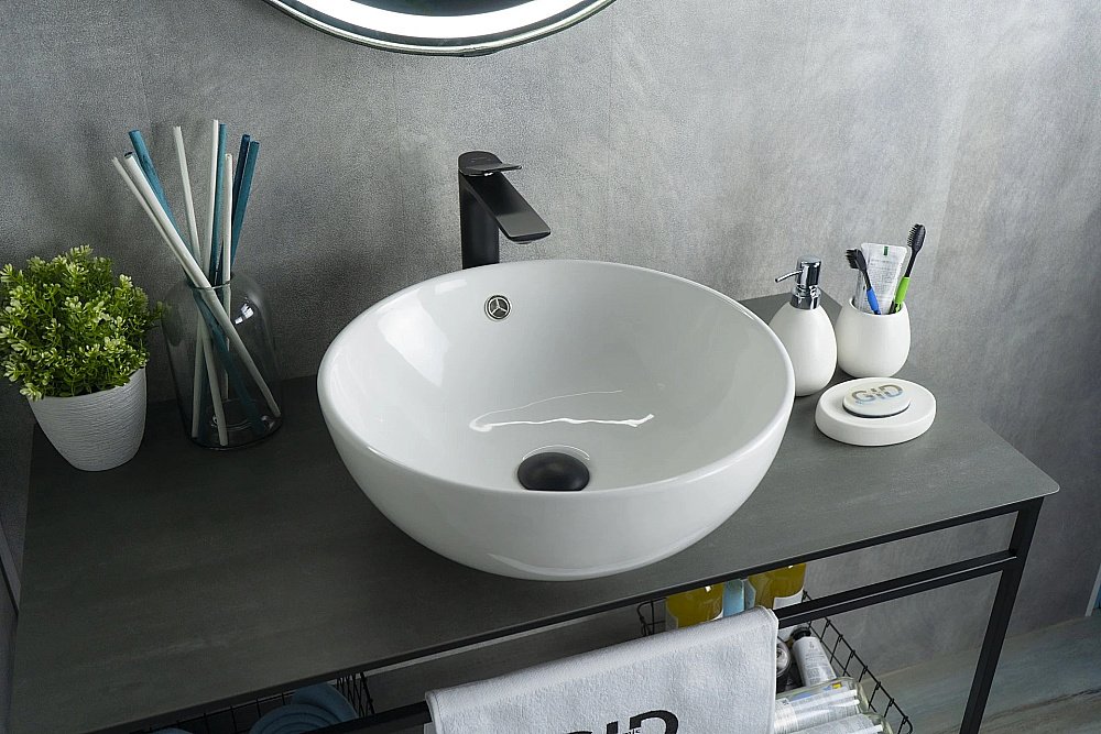 Раковина накладная Gid Esfera 43 N9003a 51103 белая купить в интернет-магазине Sanbest