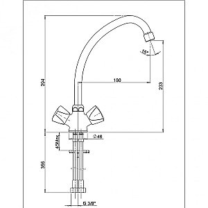 Смеситель для кухни PAINI Classica BKCR570AEFFKM хром купить в интернет-магазине сантехники Sanbest