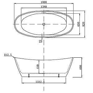 Ванна акриловая Azario Easton 180х82 купить в интернет-магазине Sanbest
