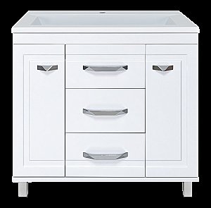 Тумба с раковиной Misty Терра - 90 П-Тер01090-0113Я белая для ванной в интернет-магазине Sanbest