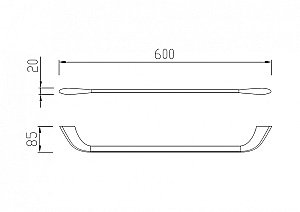 Полотенцедержатель Abber NORD AA1552B 60 черный матовый купить в интернет-магазине сантехники Sanbest