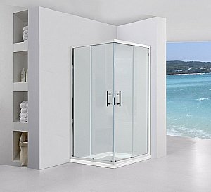 Душевой уголок Black&White Stellar Wind 1029090 90х90 стекло прозрачное/профиль хром купить в интернет-магазине Sanbest