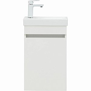 Тумба с раковиной Aquanet Вега 40 329129 белая для ванной в интернет-магазине Sanbest