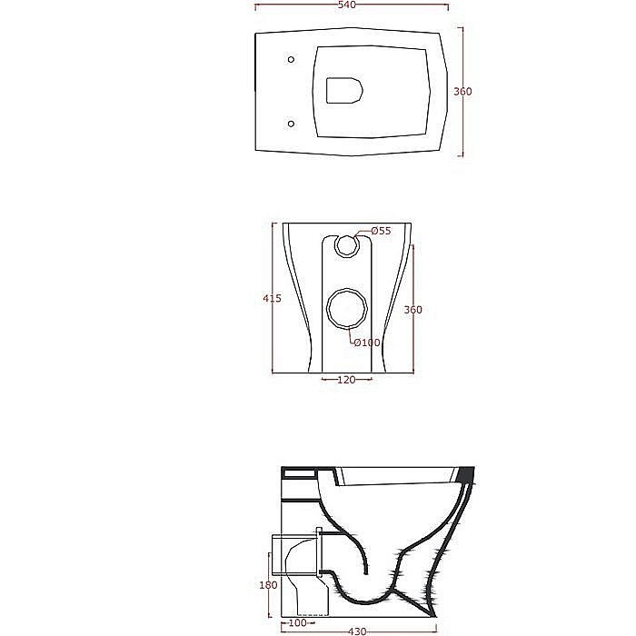 Унитаз приставной Artceram Jazz 54х36 JZV002 01 00bi белый купить в интернет-магазине Sanbest