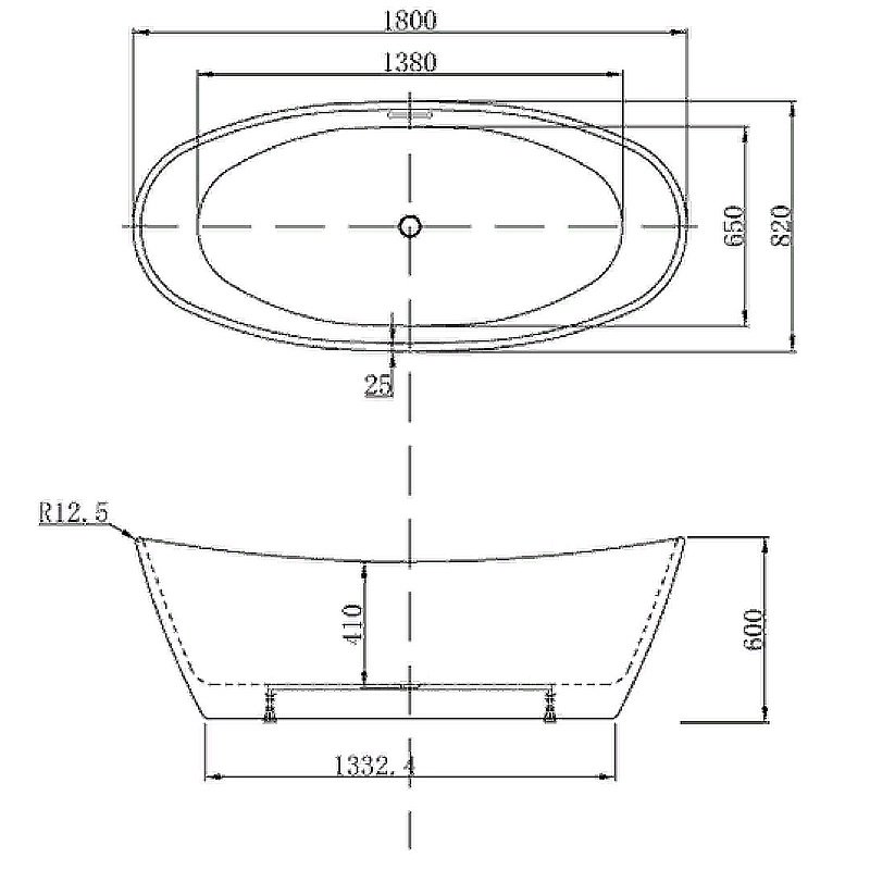 Ванна акриловая Azario Easton 180х82 купить в интернет-магазине Sanbest